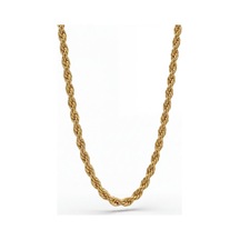 Long Aurea Twist Rope Kolye Krem
