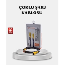 Usb-c Usb-a 4 Ü 1 Arada Örgülü Kablo 65w Hızlı Şarj Metal Uç Dayanıklı Renkli