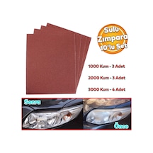 Araç Otomotiv Far Temizle Parlatma İnce Kalın Kum Su Zımpara Kağıt Set 1000-2000-3000 Kum 10 Adet