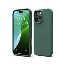 Apple iPhoneUyumlu 16 Pro Kılıf First Silikon - Koyu Yeşil