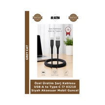 Özel Üretim Şarj Kablosu Usb-a To Type-c İ7 03210 Siyah Aksesuar Mobil Guncel
