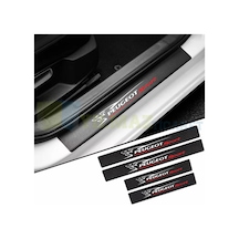 Peugeot Sport Karbon Kapı Eşiği Koruma Oto Sticker Etiket 4 Parça