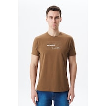 AR-MA Arma Erkek Regular Fit Baskılı Süprem Bisiklet Yaka Tişört Y29344453702 Kahverengi