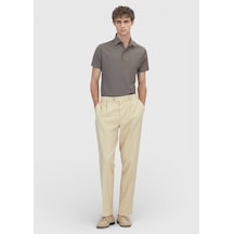 Ramsey Sarı Dokuma Regular Fit Casual Pamuk Karışımlı Pantolon