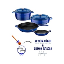 Lava Döküm Çeyiz Seti - Mutfakta Uzun Yıllar Güvenle Kullanım Mavi