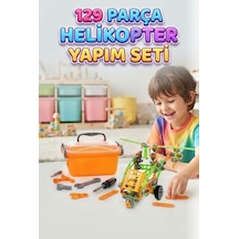 129 Parça Eğitici Mucit Tasarım Seti - Helikopter İnşa Etme Eğitici Öğretici Oyuncak