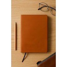 Çizgisiz Not Defteri, Taba Termo Deri Kapaklı Defter, 128 Yaprak A5 Defter, Ofis Ve Kırtasiye