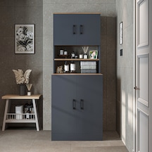Çamaşır-kurutma Makinesi Dolabı Kapaklı Banyo Dolabı Antrasit - Atlantik Çam