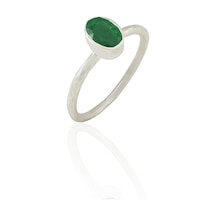Kadir Jewellery 925 Ayar Gümüş Kaplama Zirkon Taşlı Kadın Minimal Yüzük Ördek Yeşil 68798512