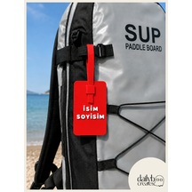 Dailyboo Creates Kişiye Özel İsimlik Bagaj Etiketi-paddle Board Sup Çanta & Valiz İsim Etiketi-kilitli Sistem Özel Tasarım Bagaj Tag Kırmızı