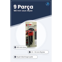 Alyan Anahtar Takımı Siyah Uzun 180 Mm 9 Parça Allen Yüksek Karbo