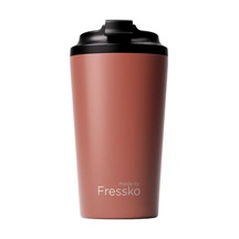 Made By Fressko Grande Boy Paslanmaz Çelik Çift Duvar Yeniden Kullanılabilir Kahve Bardağı, Termos, Yalıtımlı Termal Kupa, 475 Ml Tuscan - Toprak Rengi