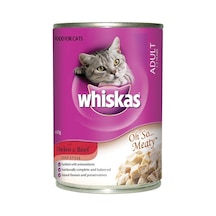 Whiskas Biftekli ve Tavuklu Konserve Yetişkin Kedi Maması 400 G