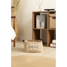 Tidy Jüt Home Yazılı Sepet 30x22x18 Cm 6014 Natural