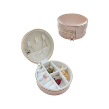 Chavin Rose Deri Seyahat Yüzük Küpe Kolye Takı Kutusu St1-68rs Rose