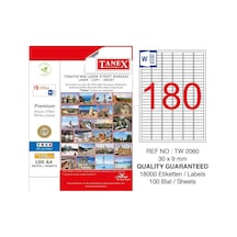 Tanex Lazer Etiket 30x9MM Tw-2060 100Lü