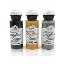 Sanding Şeker 3 Lü Set 100 Gr Altın, Gümüş Ve Siyah Pasta & Tatlı Süsleme Şekeri