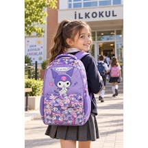 Kuromi Kız Çocuk İlkokul Çantası Mor Desenli Okul Sırt Çantası 45 X 28 X 14 Cm Çok Renkli