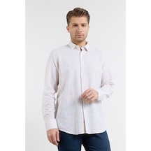 İmza Bej Kısalabilir Kol Cepsiz Pamuk Casual Comfort Fit Gömlek 1004250128 Koyu Bej