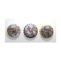 1 Adet Magnet İstanbul Temalı Dekoratif Manyetik Buzdolabı Aksesuarı, Souvenir, Hatıra, 7 X 7 Cm