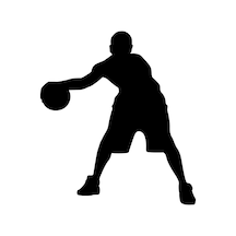 Basketbolcu Folyo Sticker 130cm Uzunluk Siyah