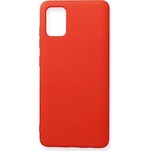 Newface - 279 - Samsung Galaxy Uyumlu A71 Kılıf Nano İçi Kadife Silikon - Csmo-tex - - Kırmızı