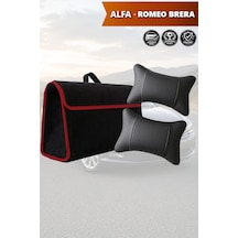Alfa Romeo Brera Uyumlu Bagaj Çantası Siyah Renk Koltuk Yastığı Lüks Model
