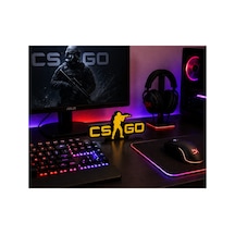 Csgo Yazılı 3d Dekoratif Obje Gamer Hediyelik Masaüstü Duvar Süsü Siyah - Sarı