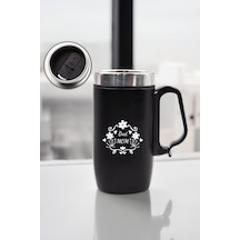 Anneler Gününe Özel Kulplu 280 Ml Çelik Termos Siyah