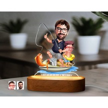 Bk Gift Kişiye Özel Baba-oğul Karikatürlü Dekoratif 3d Biblo Led Işıklı Gece Lambası-12, Babaya Hediye, Babalar Günü Hediyeleri Kobitmeyen138264 Bk Gi
