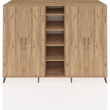 Kronos Dolap 12 Raflı 4 Kapaklı 220x59x163 Çam-çam Çam-çam