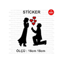 Evlilik Yüzük Teklif - Araba Kask Motosiklet Laptop Taplet Sticke