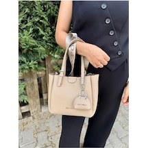 Just Polo Kadın Yeni Sezon Yumuşak Derili 4 Bölmeli Lüks El Ve Omuz Çantası Shopper Ebat: 28 X 20 Cm Vizon