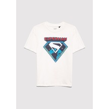 Mavi Superman Baskılı Beyaz Erkek Çocuk T-shirt M6610381-70057 Beyaz