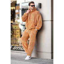 Madmext Taba Cep Detaylı Polar Erkek Eşofman Takımı E5961 Taba