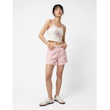 Koton Slim Fit İp Askılı Çiçek Baskılı Pamuklu Bluz Ekru 6sal30198ık