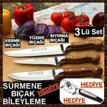 Lazoğlu Sürmene 4'Lü Kurban Bıçak Set El Yapımı Kesme.Yüzme.Sıyır