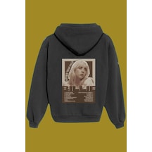 Startmore Unisex Beyaz Billie Eilish Sırt Baskılı Sweatshirt Siyah