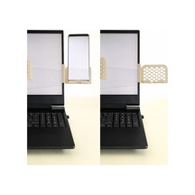 Alvera Monitor Telefon Tutucu 3d Baskı Petek Desenli Laptop Kenar Telefon Tutucu-bej