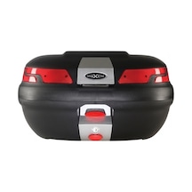 Maxem Sl-45 Motosiklet Arka Çanta Topcase Siyah Kırmızı Camlı