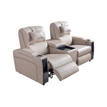 Anika İkili Sinema Koltuğu Rehome İkili Koltuk 205x97x105 Cm Bej