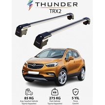 Opel Mokka X 2016-2020 Trx2 Thunder Carrier Kilitli Ara Atkı Taşıyıcı Tavan Barı Gri