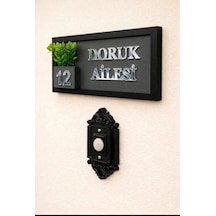 Kişiye Özel Ahşap Kapı İsimliği Çiçekli Silver 10x20 Cm Mdf Dekoratif Kapı Tabelası