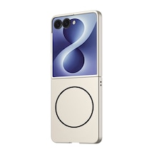 Galaxy Uyumlu Z Flip 8 Kılıf Wireless Şarj Özellikli Pazarplus Kıpta M-safe Kılıf Titanyum