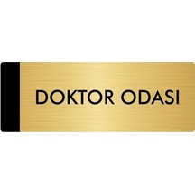 Metal Yönlendirme Levhası, Departman Kapı Isimliği Doktor Odası 5x20 Cm Altın Renk