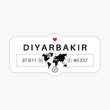 Diyarbakır Gps Harita Sticker Oto Araba Yapıştırma 17Cm