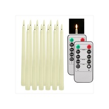 Alevsiz Led Konik Mumlar Uzaktan Titreşen Elektronik Mum Noel Cadılar Bayramı 12pcs Ivory Fildişi