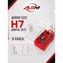 Aem10 1237 H7 Araç Ampul Seti 8 Parça - Kompakt Çantalı Evrensel Yedek Oto Ampul Kiti