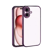 Apple iPhone Uyumlu,17 Razer Lensli Silikon - Açık Mor Düz Renkli