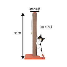 90cm Catnipli Kalın Borulu Dev Tırmalama Tahtası Turuncu Minder Yüzey